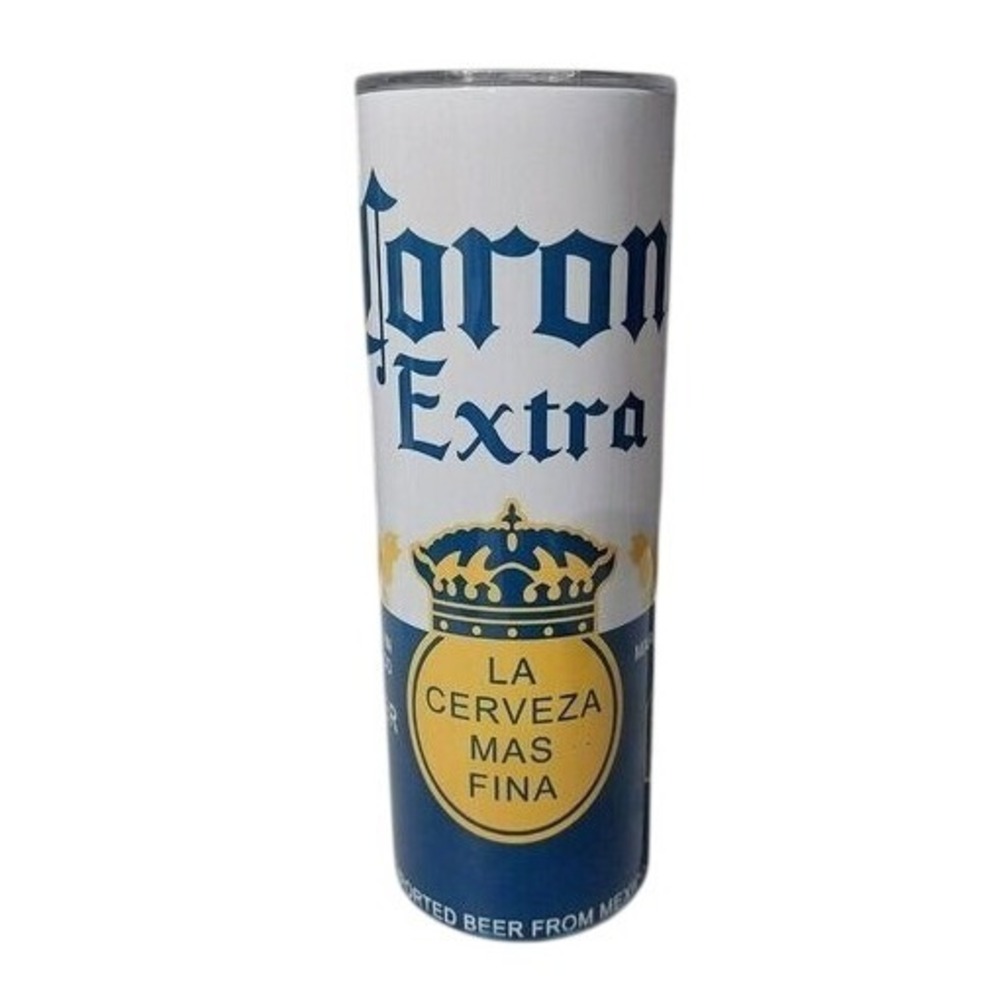 Corona Extra Beer Can 20oz Skinny Tumbler Insulated Stainless Steel Travel Mug